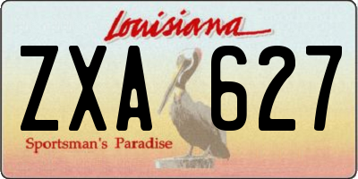 LA license plate ZXA627