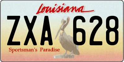 LA license plate ZXA628