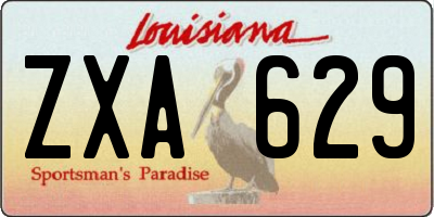 LA license plate ZXA629