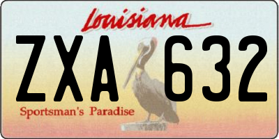 LA license plate ZXA632