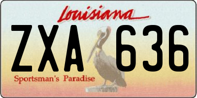 LA license plate ZXA636