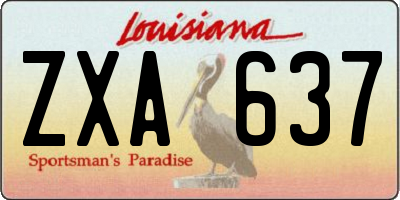 LA license plate ZXA637