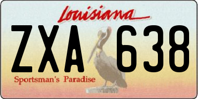 LA license plate ZXA638