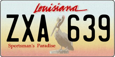 LA license plate ZXA639