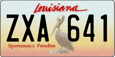 LA license plate ZXA641