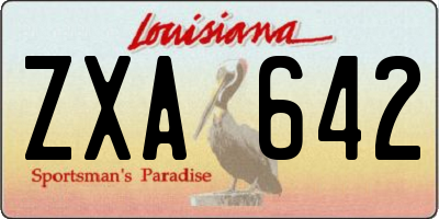 LA license plate ZXA642