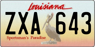 LA license plate ZXA643