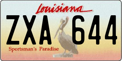 LA license plate ZXA644