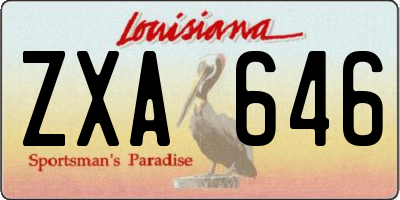 LA license plate ZXA646