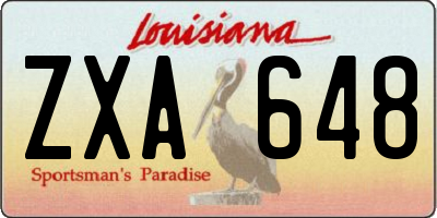 LA license plate ZXA648