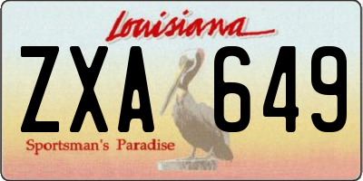 LA license plate ZXA649