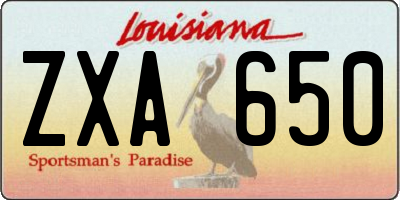 LA license plate ZXA650