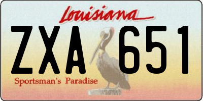 LA license plate ZXA651