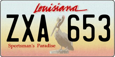 LA license plate ZXA653