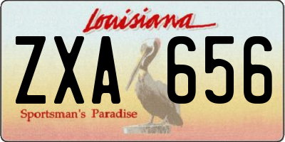 LA license plate ZXA656