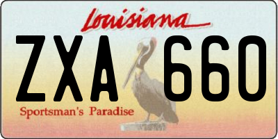 LA license plate ZXA660
