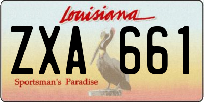 LA license plate ZXA661