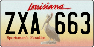 LA license plate ZXA663