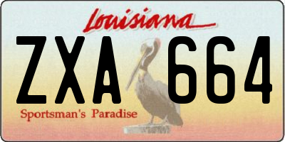 LA license plate ZXA664