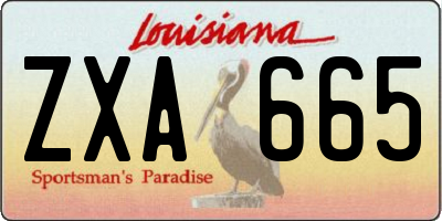 LA license plate ZXA665