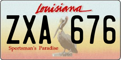 LA license plate ZXA676