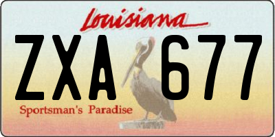 LA license plate ZXA677