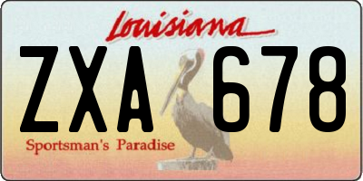 LA license plate ZXA678