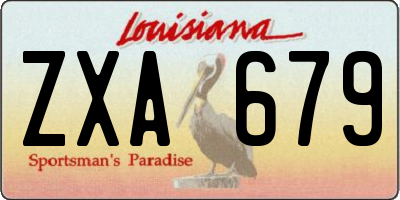 LA license plate ZXA679