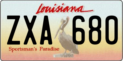 LA license plate ZXA680