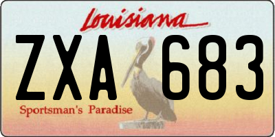 LA license plate ZXA683