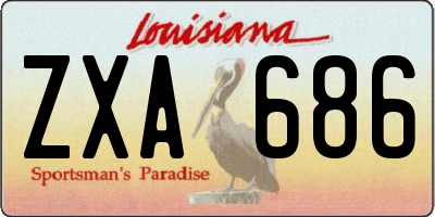 LA license plate ZXA686