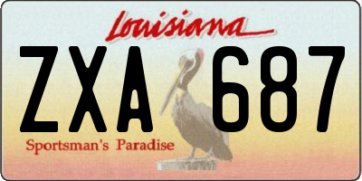 LA license plate ZXA687