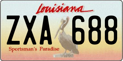 LA license plate ZXA688