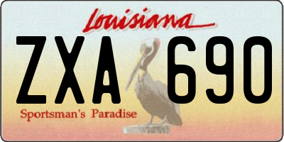 LA license plate ZXA690