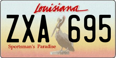 LA license plate ZXA695