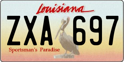 LA license plate ZXA697