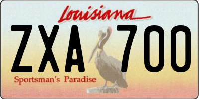 LA license plate ZXA700