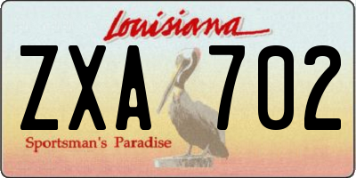 LA license plate ZXA702
