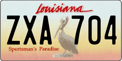 LA license plate ZXA704