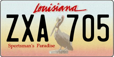 LA license plate ZXA705