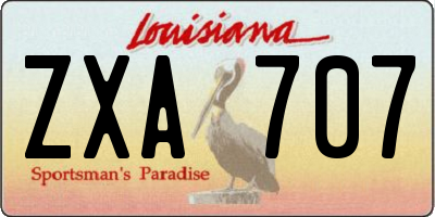 LA license plate ZXA707
