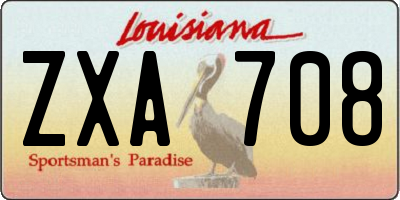 LA license plate ZXA708