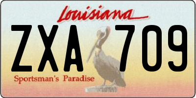 LA license plate ZXA709