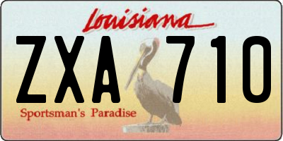 LA license plate ZXA710