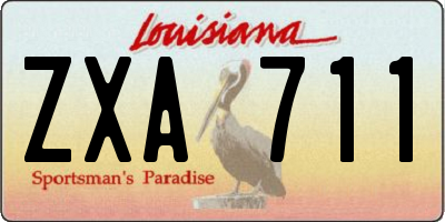 LA license plate ZXA711