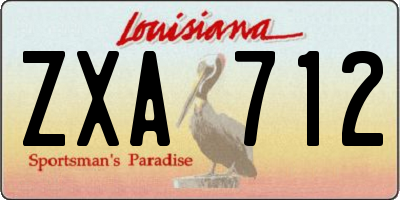 LA license plate ZXA712