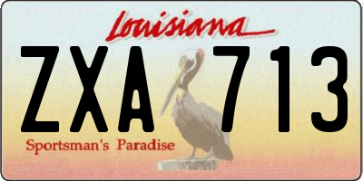 LA license plate ZXA713