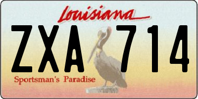 LA license plate ZXA714