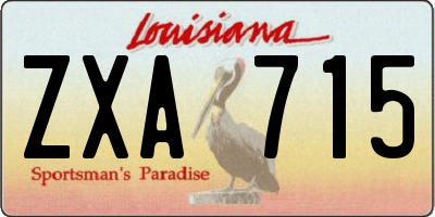 LA license plate ZXA715