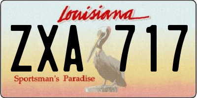 LA license plate ZXA717